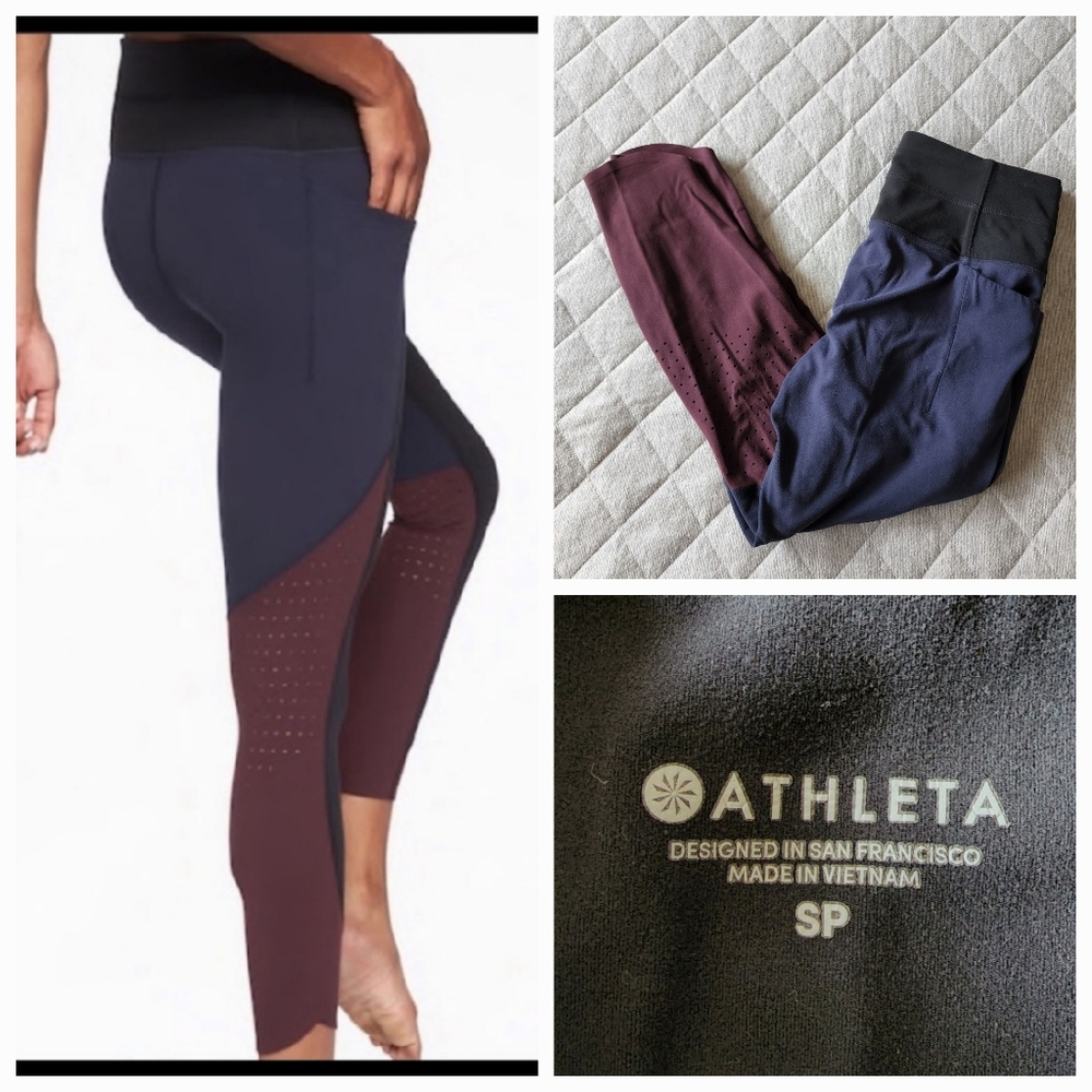 Athleta Chakra Colorblock Leggings Size SP